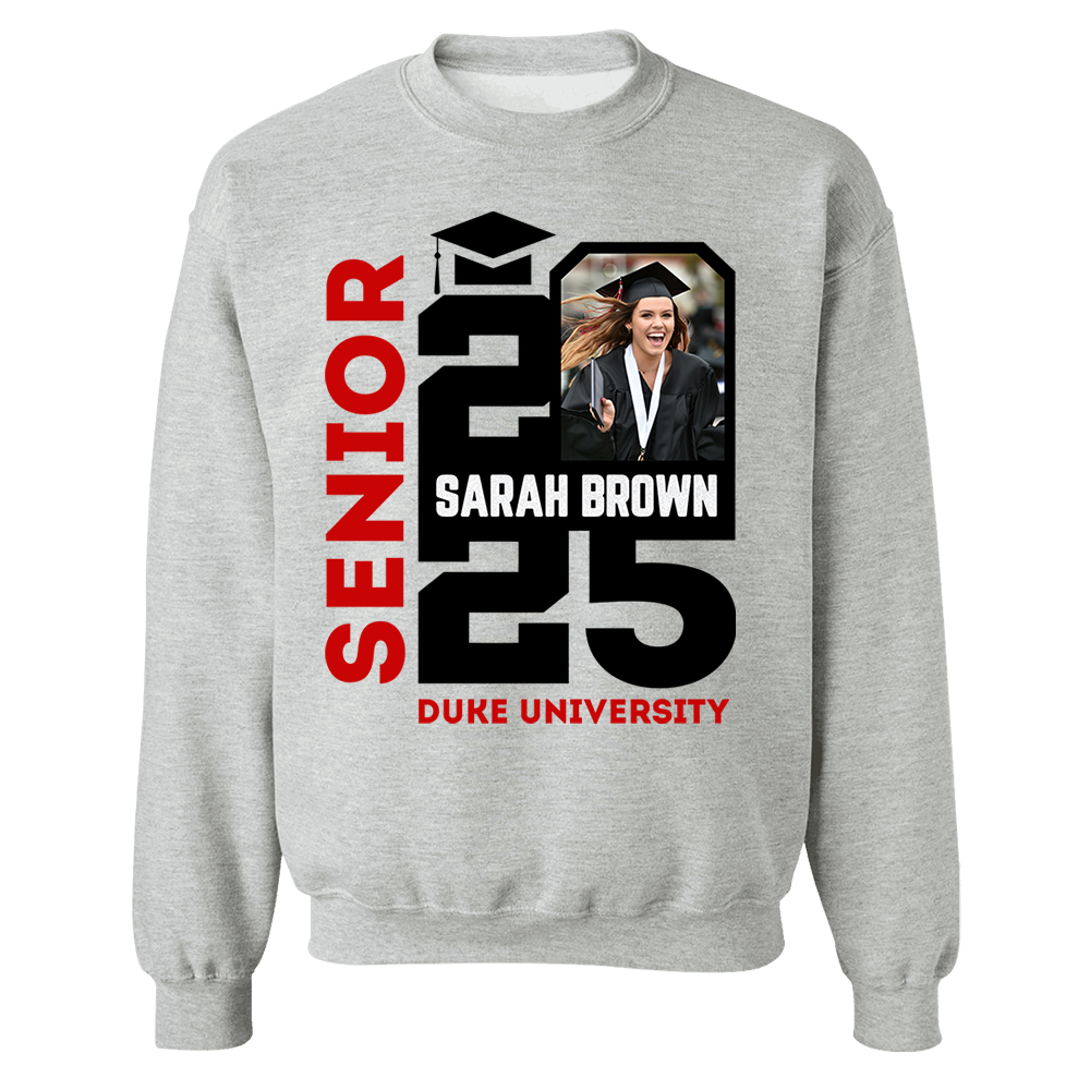 Senior 2025 Custom Photo Shirt, Personalized Graduation Shirt, Graduation Photo Shirt