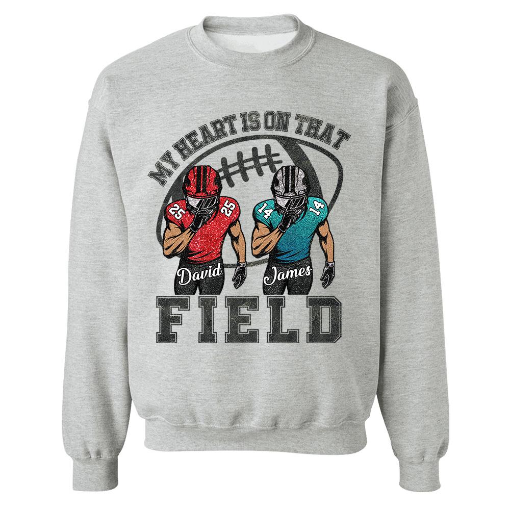 My Heart Is On That Field Custom Football Game Days Shirt Gift For Family Member For Mom Na02