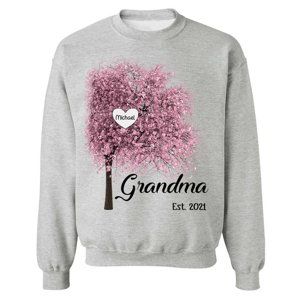 Grandma Est Autumn Heart Tree Personalized Shirts TRNA