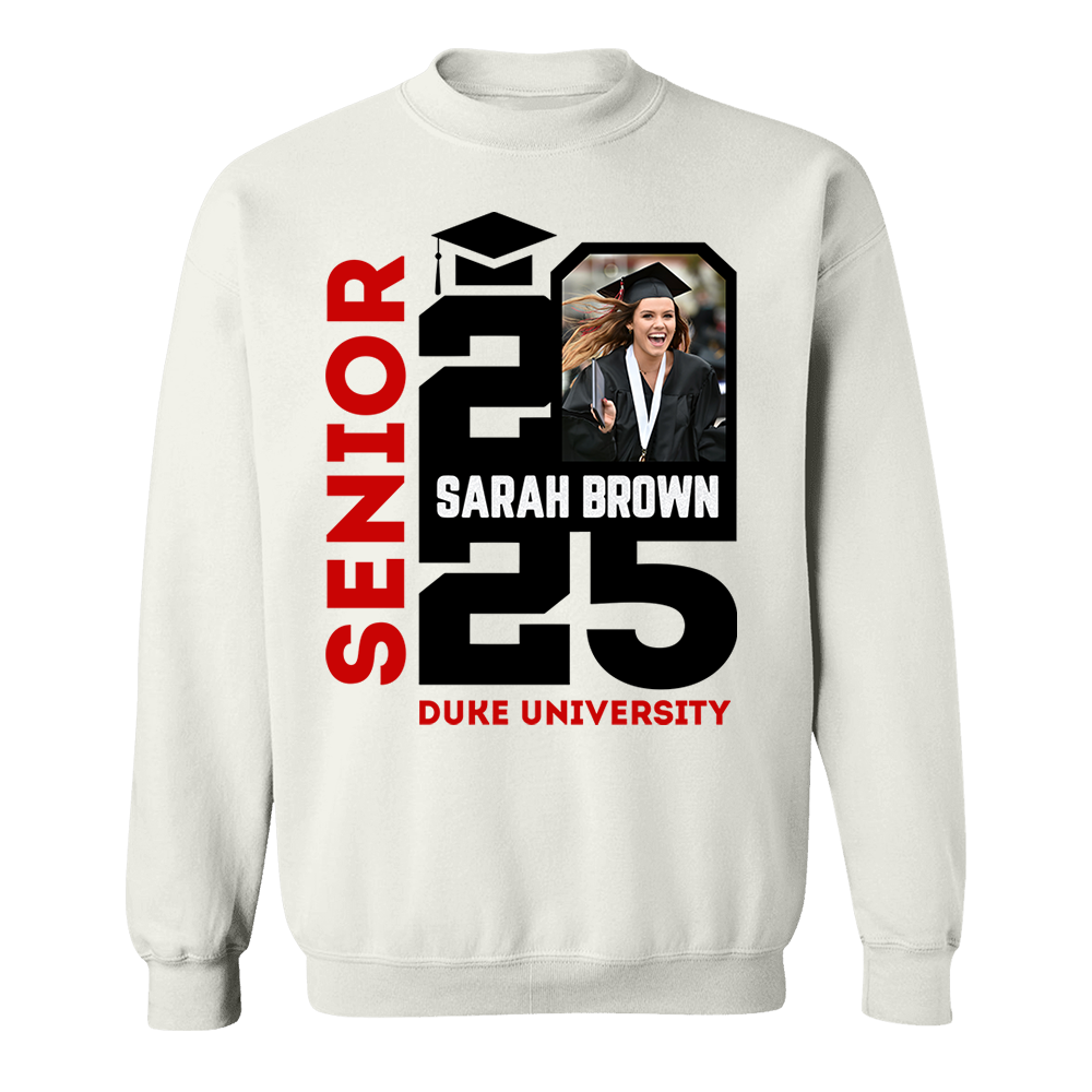 Senior 2025 Custom Photo Shirt, Personalized Graduation Shirt, Graduation Photo Shirt