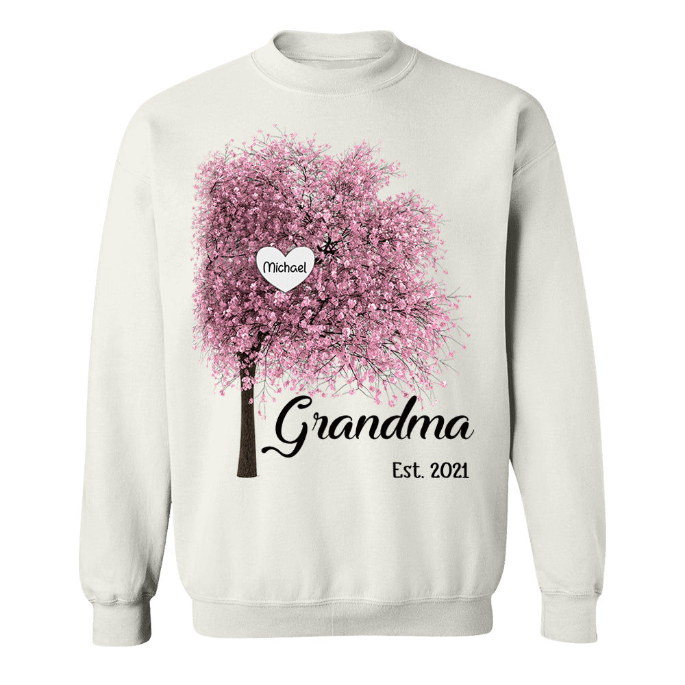 Grandma Est Autumn Heart Tree Personalized Shirts TRNA