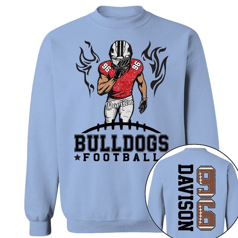 Custom Team Football Shirt With Kids Name & Jersey Number, Personalized Football Mom Shirt, Football Mama Shirt, Fall Football Season Shirt