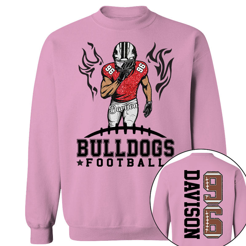 Custom Team Football Shirt With Kids Name & Jersey Number, Personalized Football Mom Shirt, Football Mama Shirt, Fall Football Season Shirt