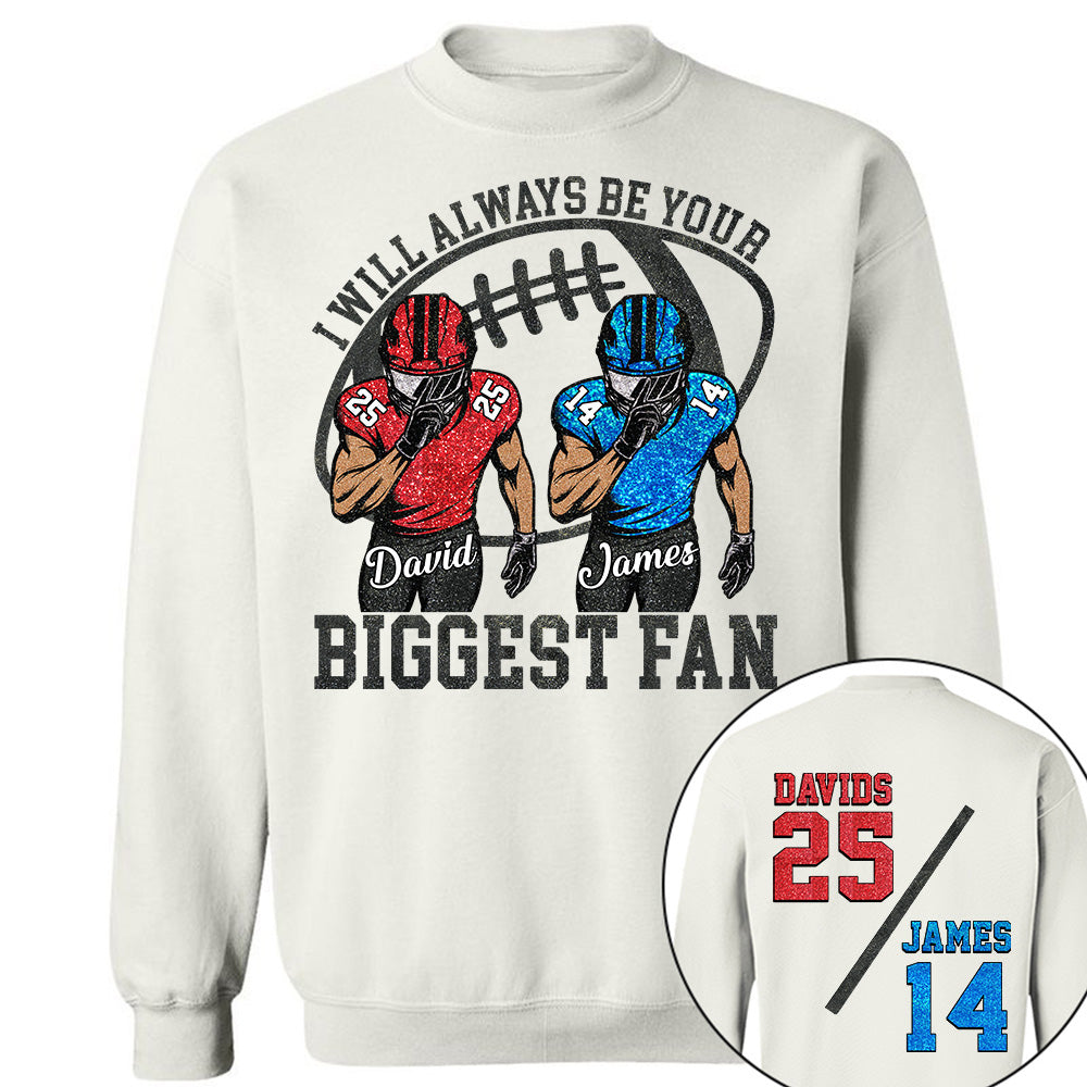 I Will Always Be Your Biggest Fan, Personalized Football Shirt,  Football Kids Game Day Tee, Retro Cheer Mom Tee Na02