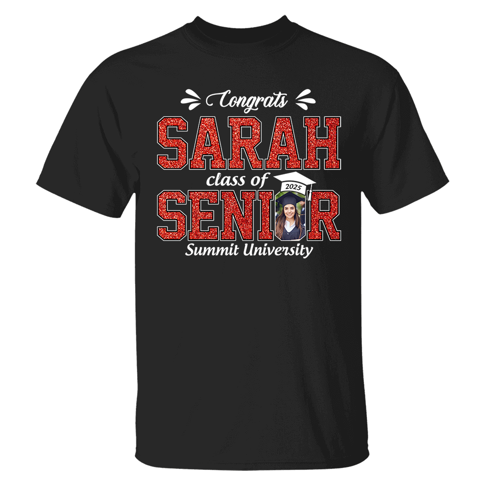 Custom Name Congratulation Graduation Shirt, Custom Photo Senior 2025 Shirt, Class of 2025 Shirt, Personalized Shirt For Graduation