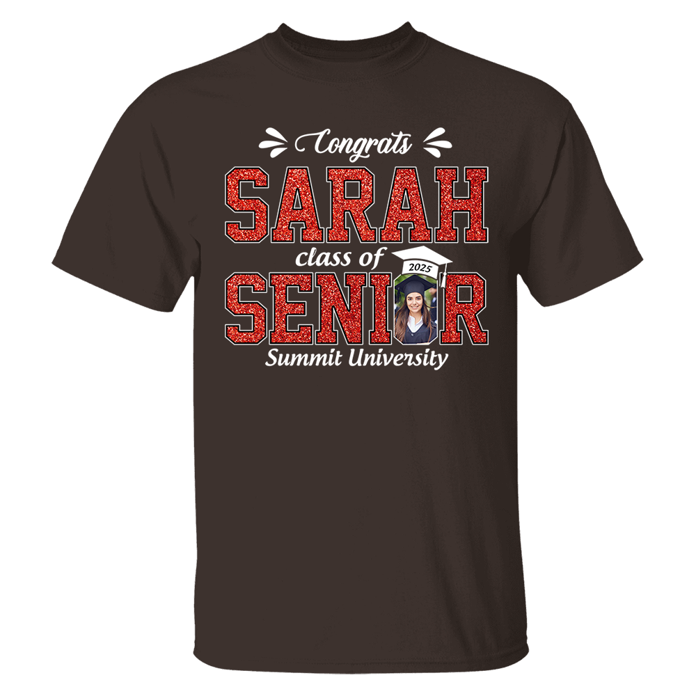 Custom Name Congratulation Graduation Shirt, Custom Photo Senior 2025 Shirt, Class of 2025 Shirt, Personalized Shirt For Graduation