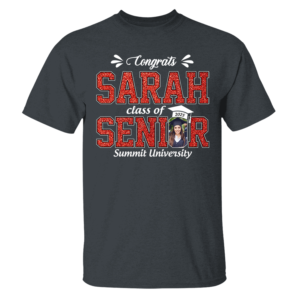 Custom Name Congratulation Graduation Shirt, Custom Photo Senior 2025 Shirt, Class of 2025 Shirt, Personalized Shirt For Graduation