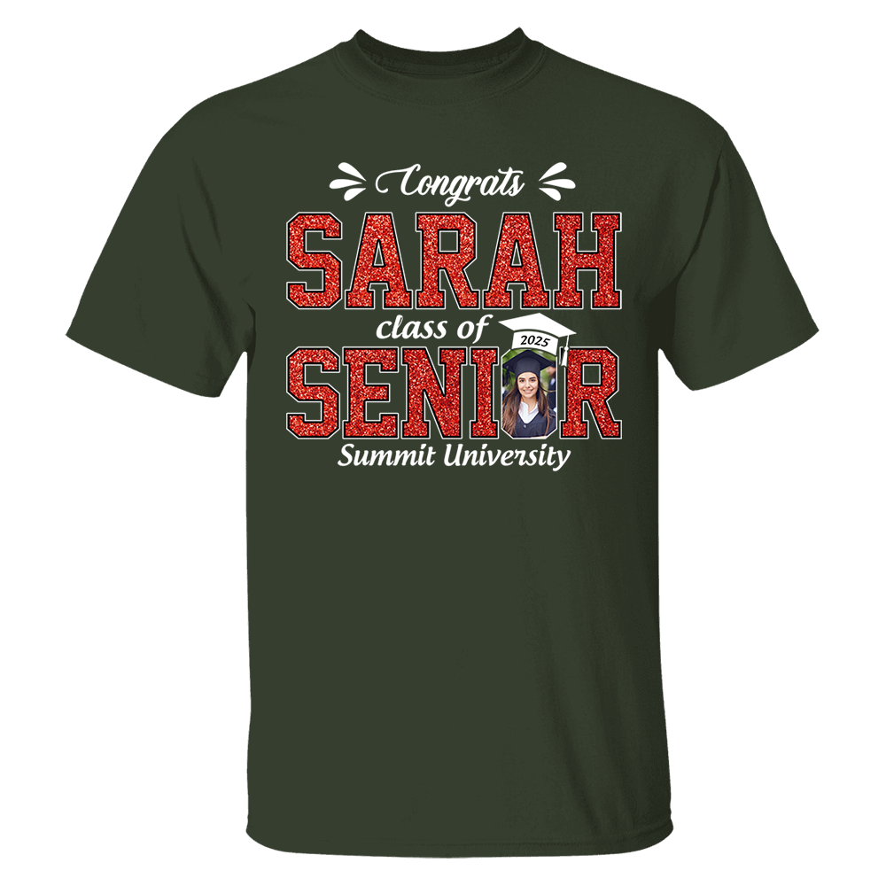 Custom Name Congratulation Graduation Shirt, Custom Photo Senior 2025 Shirt, Class of 2025 Shirt, Personalized Shirt For Graduation