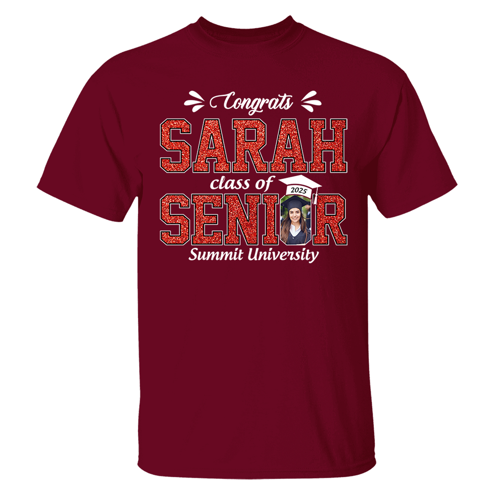 Custom Name Congratulation Graduation Shirt, Custom Photo Senior 2025 Shirt, Class of 2025 Shirt, Personalized Shirt For Graduation