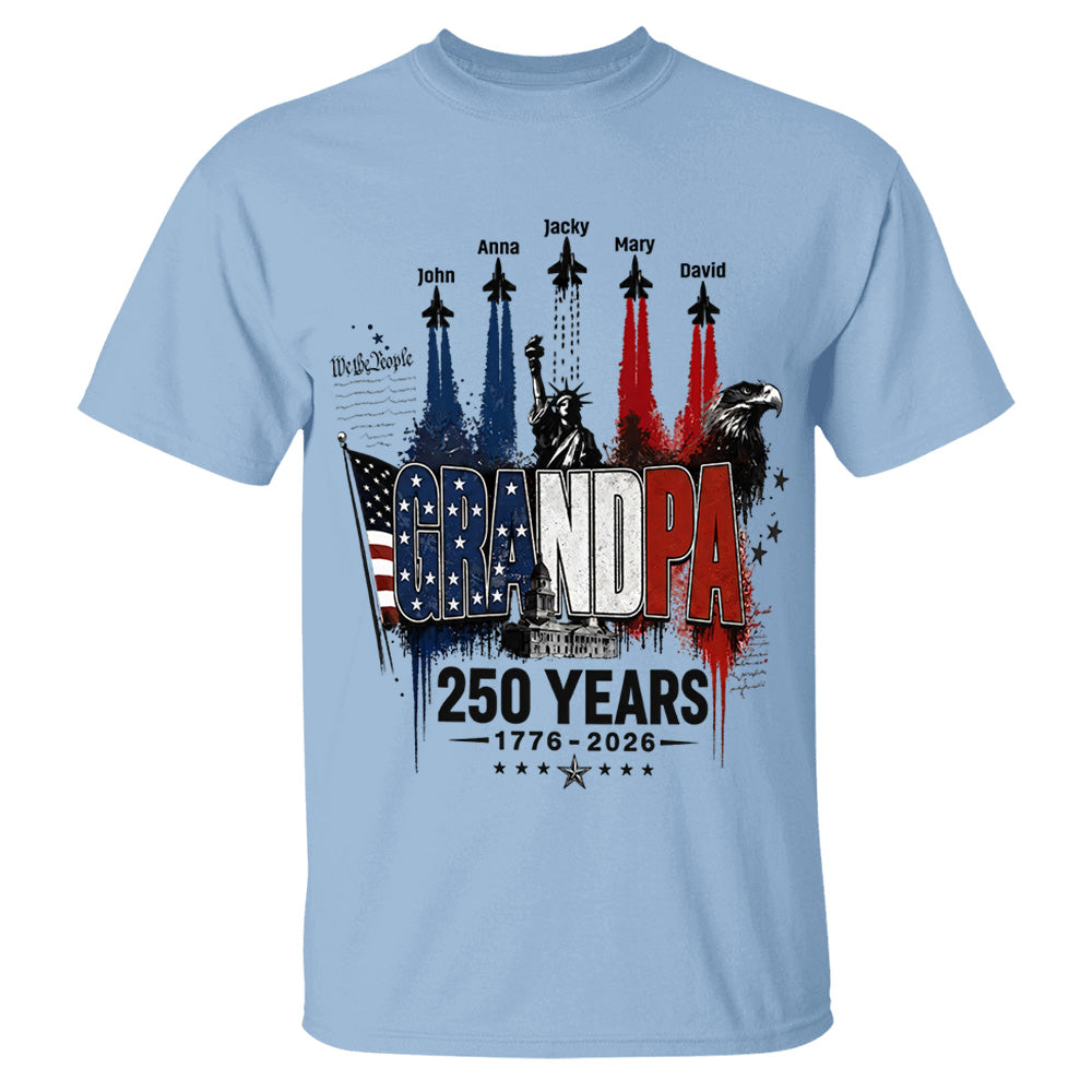 Personalized Dad Grandpa Nation Flag American 250th Anniversary Shirt - Semiquincentennial 1776-2026 Shirt - Cool Father's Day Gift For Dad, Grandpa T1807