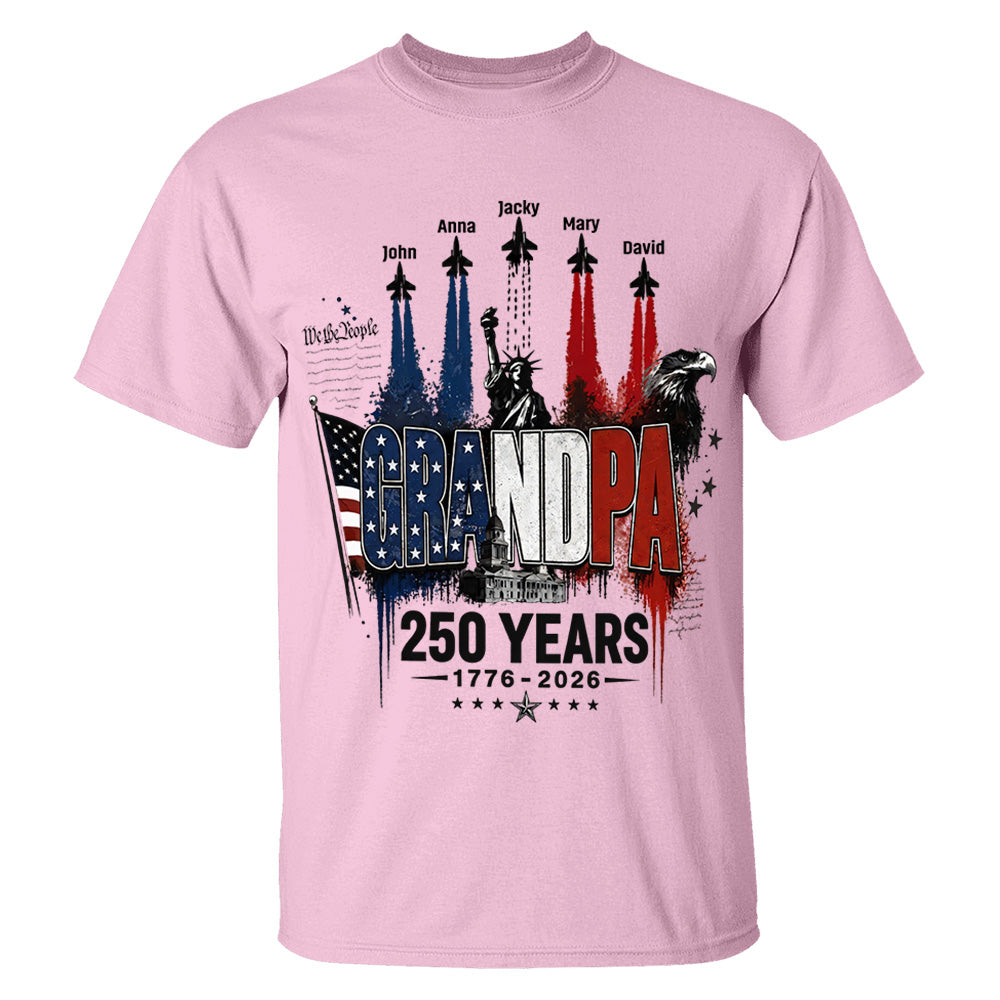 Personalized Dad Grandpa Nation Flag American 250th Anniversary Shirt - Semiquincentennial 1776-2026 Shirt - Cool Father's Day Gift For Dad, Grandpa T1807