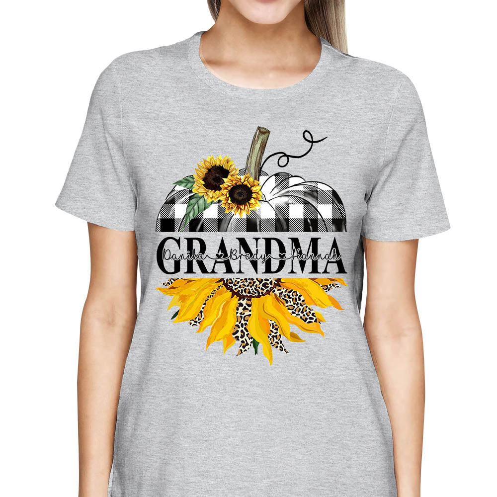 Mimi Sunflower Pumpkin Personalized Shirt With Grandkids Names For Grandmas