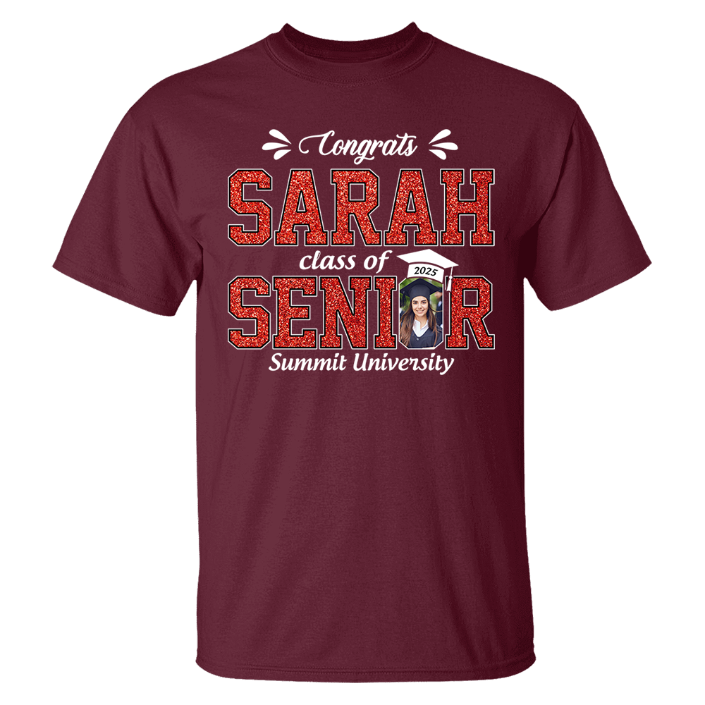 Custom Name Congratulation Graduation Shirt, Custom Photo Senior 2025 Shirt, Class of 2025 Shirt, Personalized Shirt For Graduation