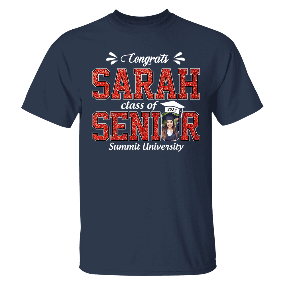 Custom Name Congratulation Graduation Shirt, Custom Photo Senior 2025 Shirt, Class of 2025 Shirt, Personalized Shirt For Graduation