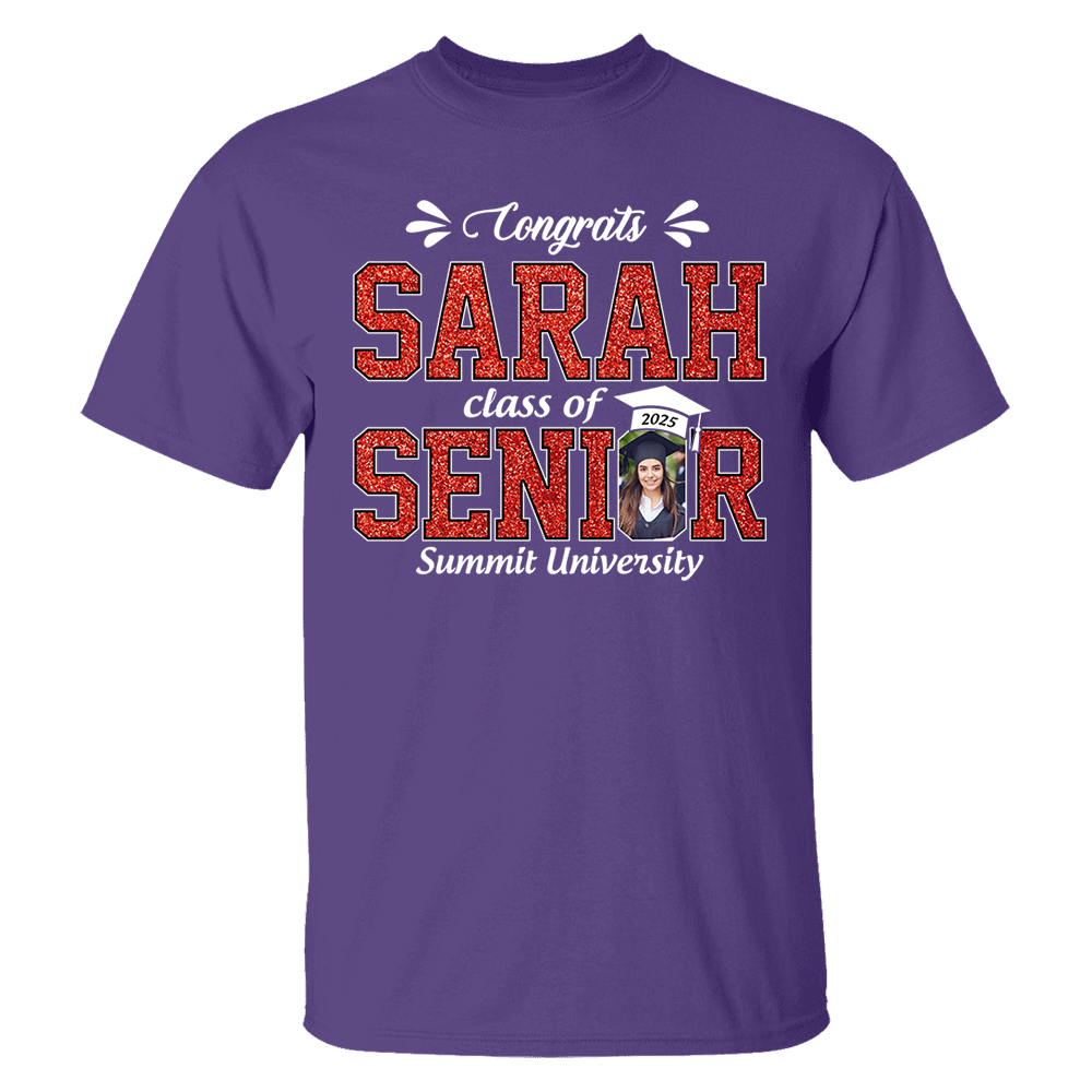 Custom Name Congratulation Graduation Shirt, Custom Photo Senior 2025 Shirt, Class of 2025 Shirt, Personalized Shirt For Graduation