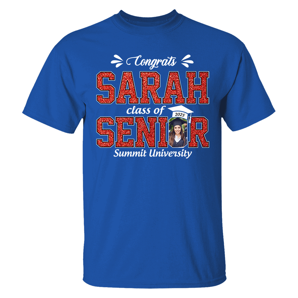 Custom Name Congratulation Graduation Shirt, Custom Photo Senior 2025 Shirt, Class of 2025 Shirt, Personalized Shirt For Graduation