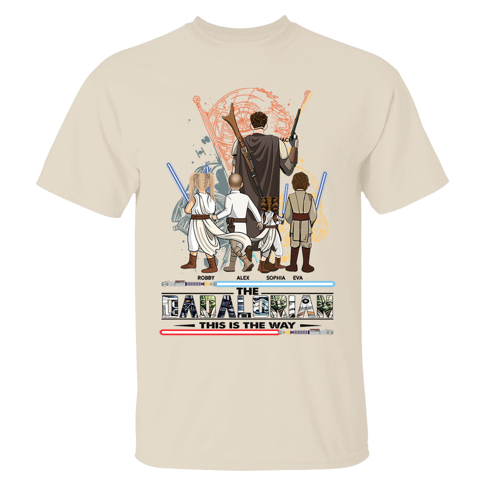 Best Dad Ever - The Dadalorian Personalized Shirt Gift For Dad - Custom Father's Day Gift 2025 New