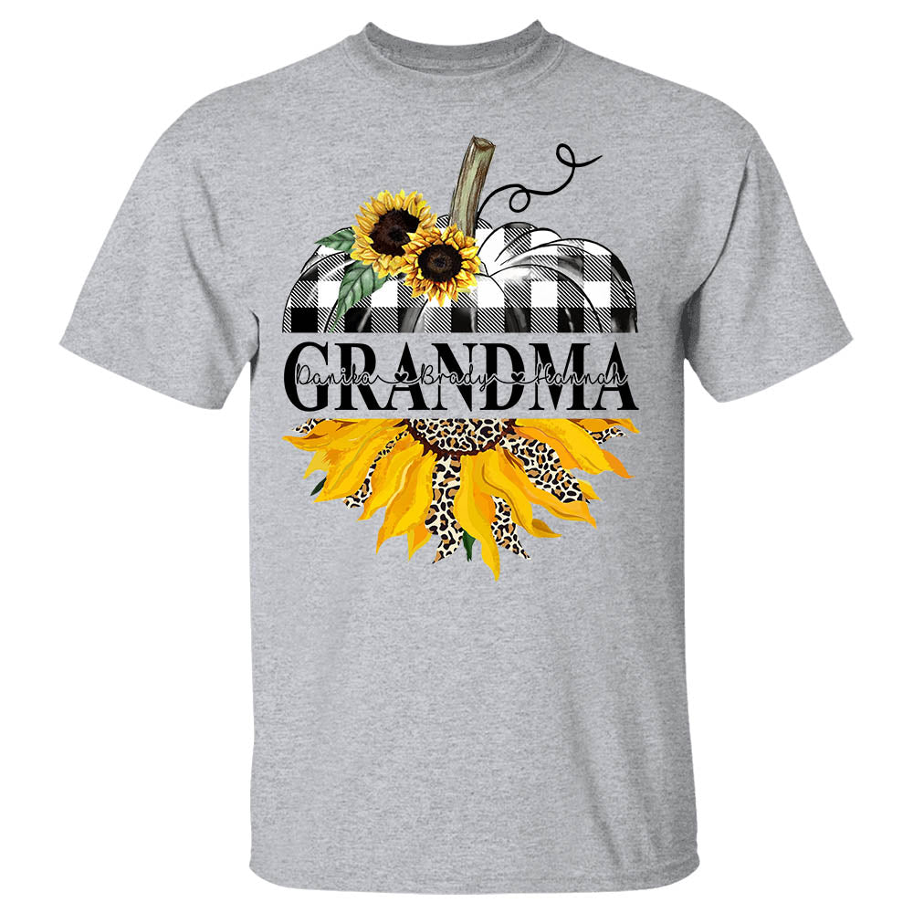 Mimi Sunflower Pumpkin Personalized Shirt With Grandkids Names For Grandmas