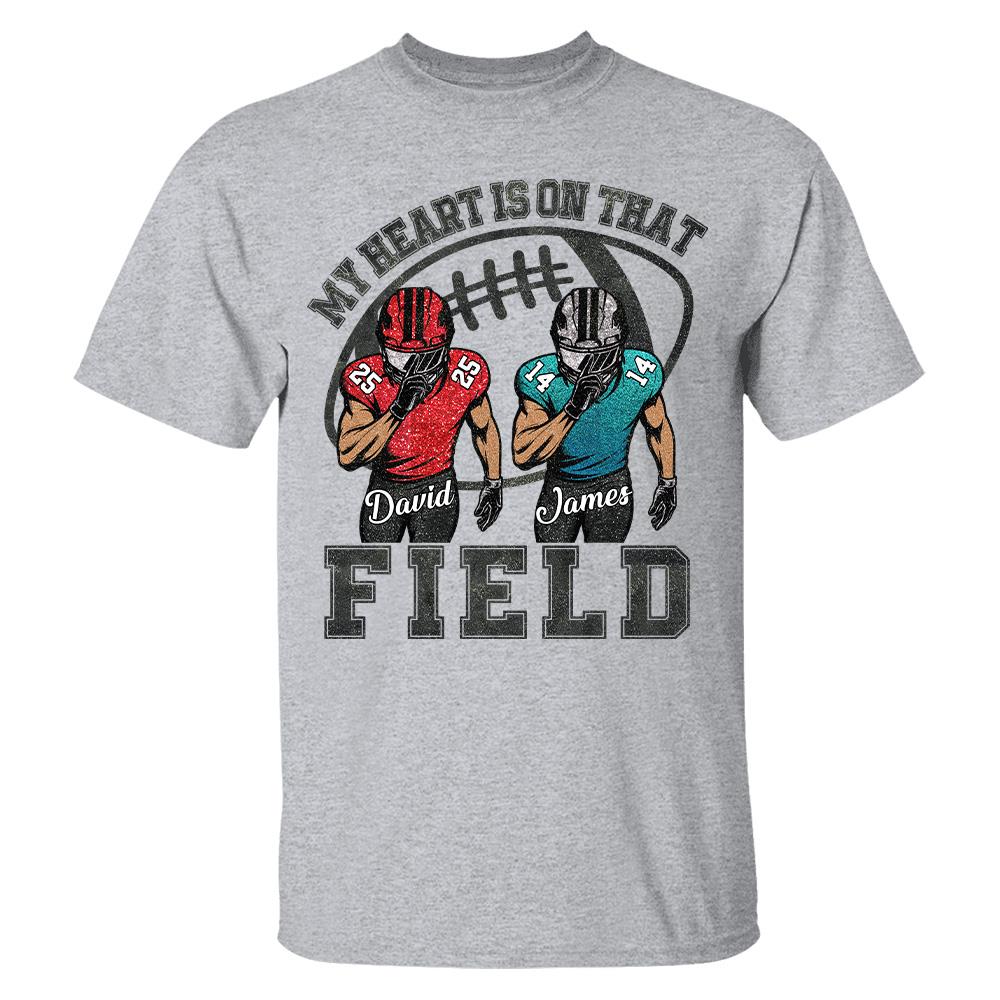 My Heart Is On That Field Custom Football Game Days Shirt Gift For Family Member For Mom Na02