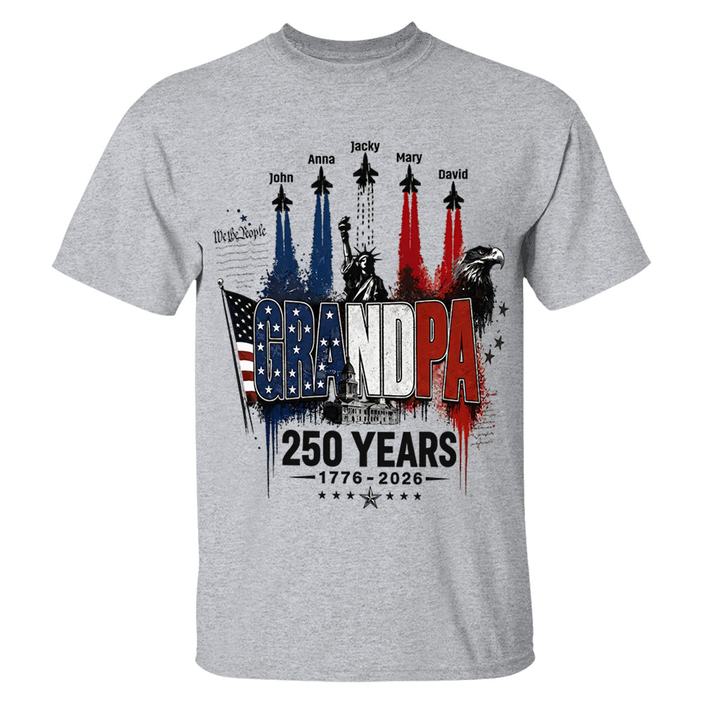 Personalized Dad Grandpa Nation Flag American 250th Anniversary Shirt - Semiquincentennial 1776-2026 Shirt - Cool Father's Day Gift For Dad, Grandpa T1807