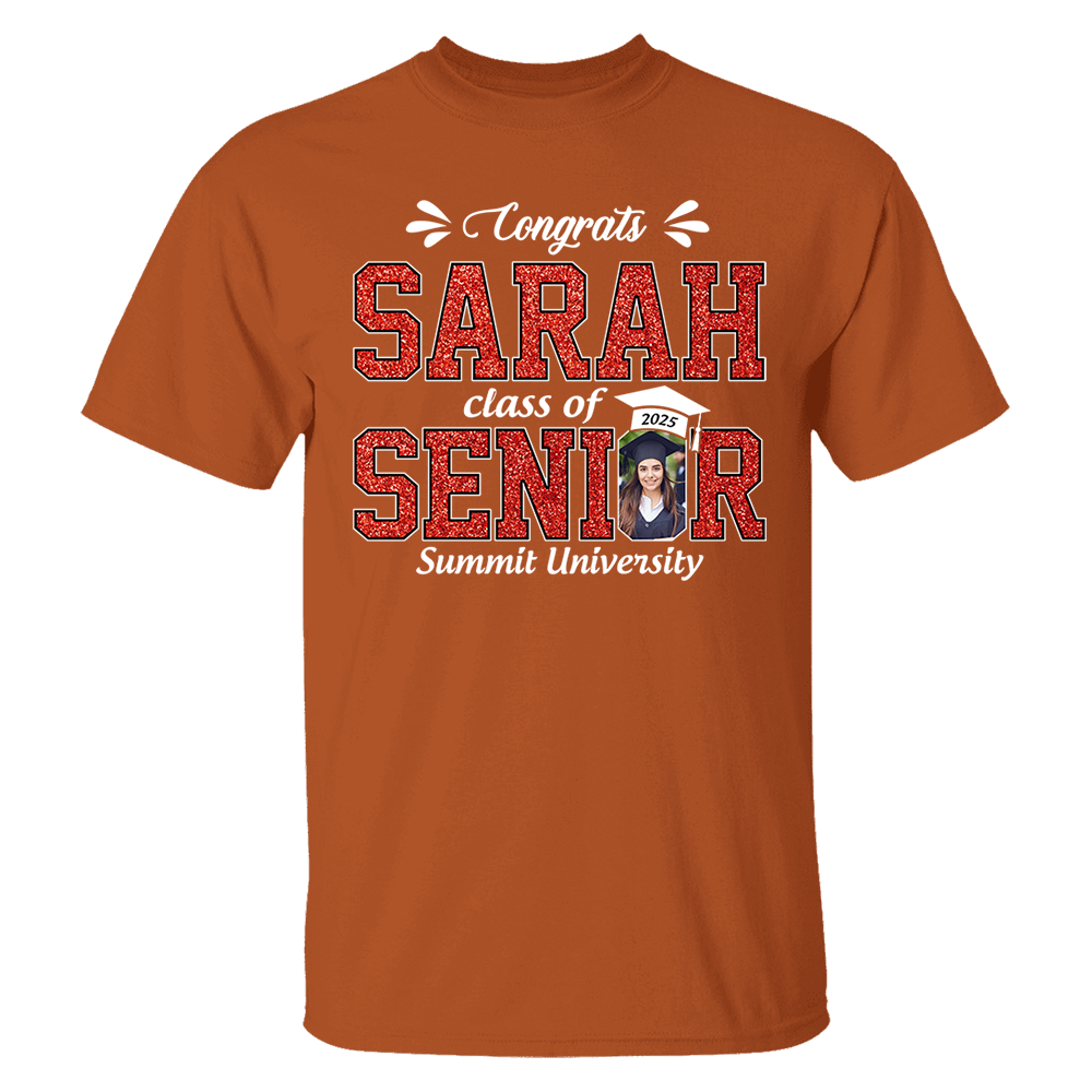 Custom Name Congratulation Graduation Shirt, Custom Photo Senior 2025 Shirt, Class of 2025 Shirt, Personalized Shirt For Graduation