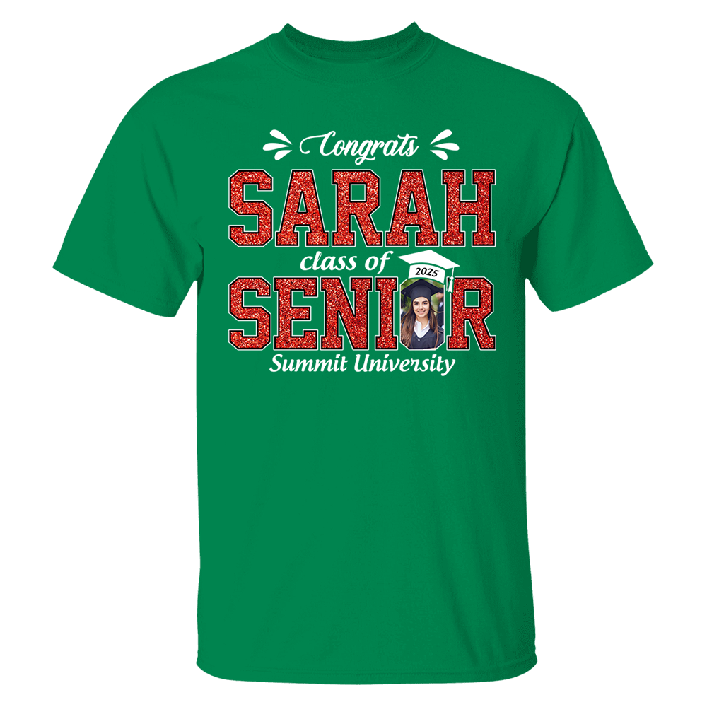 Custom Name Congratulation Graduation Shirt, Custom Photo Senior 2025 Shirt, Class of 2025 Shirt, Personalized Shirt For Graduation