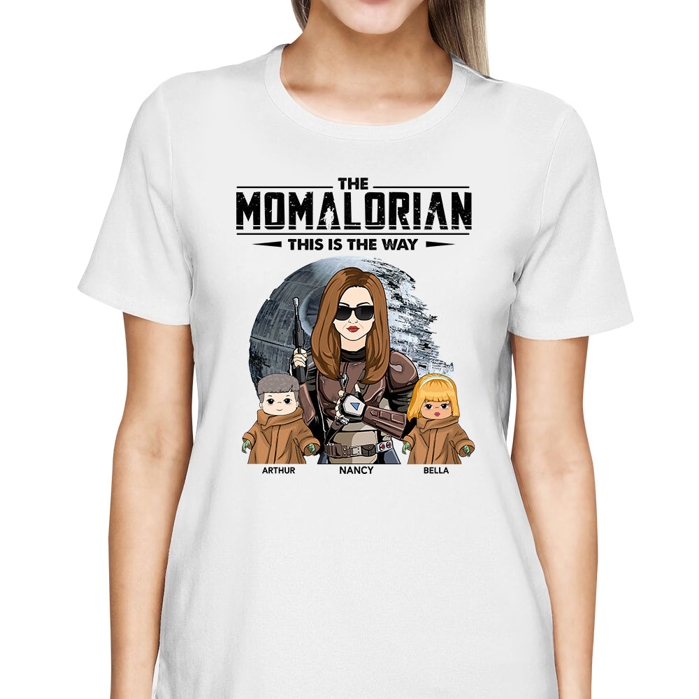 The Momalorian With Kids - Personalized Shirt Gift For Mom Dad