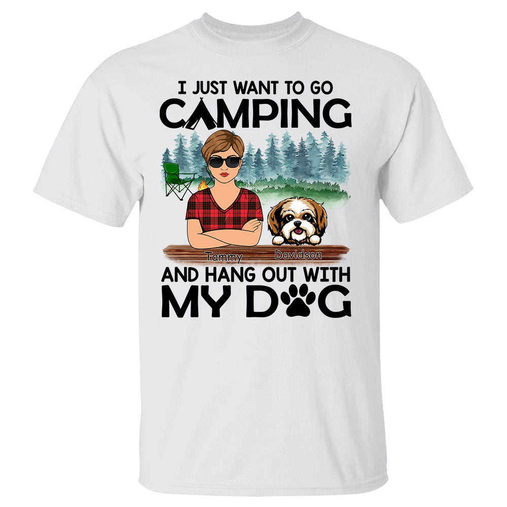 I Just Want To Go Camping And Hang Out With My Dogs Personalized Shirt