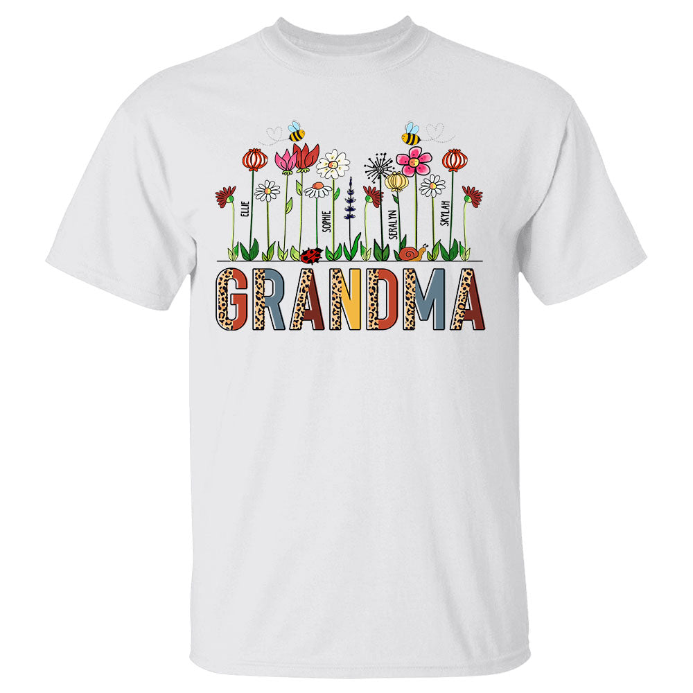 Autumn Flowers Mimi And Kids Personalized Shirt For Grandma