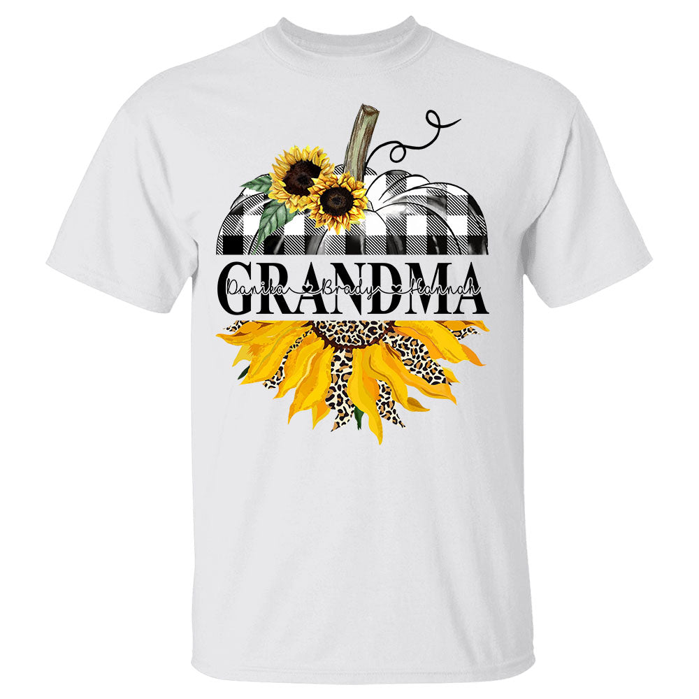 Mimi Sunflower Pumpkin Personalized Shirt With Grandkids Names For Grandmas