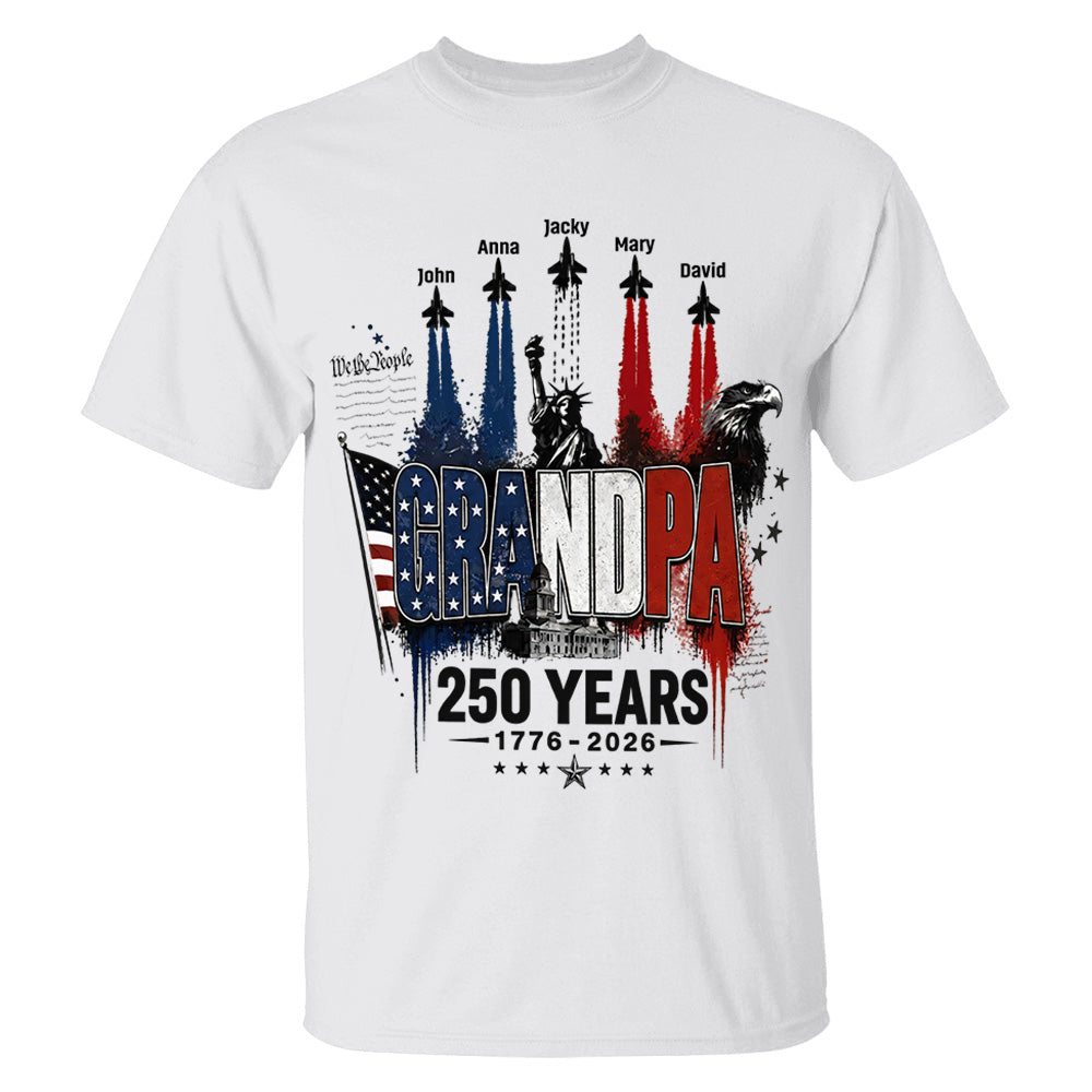 Personalized Dad Grandpa Nation Flag American 250th Anniversary Shirt - Semiquincentennial 1776-2026 Shirt - Cool Father's Day Gift For Dad, Grandpa T1807