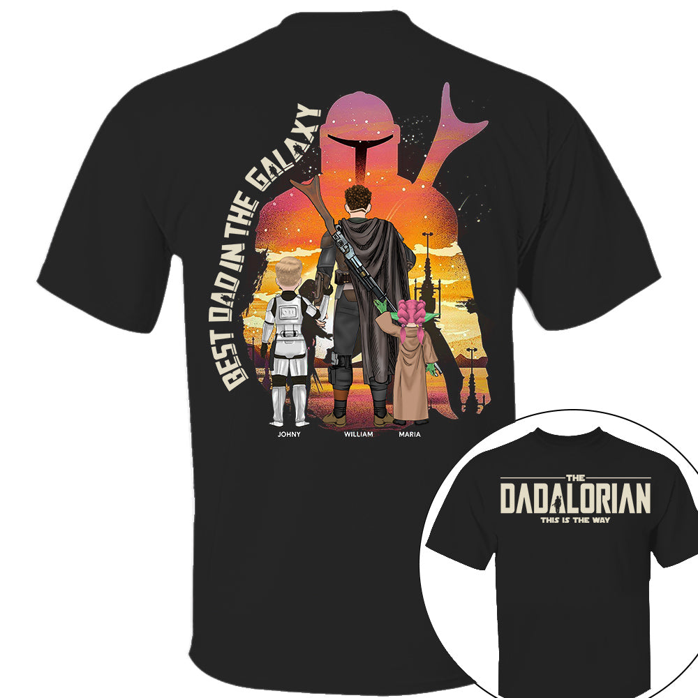 Best Dad in The Galaxy - The Dadalorian Personalized Shirt Gift For Dad - Custom Father's Day Gift 2025
