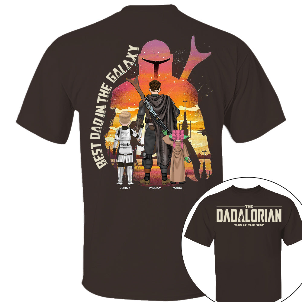 Best Dad in The Galaxy - The Dadalorian Personalized Shirt Gift For Dad - Custom Father's Day Gift 2025