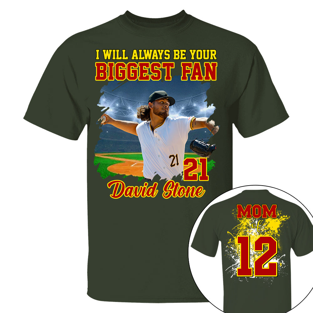 Custom Photo Baseball Player I Will Always Be Your Biggest Fan Personalized Softball Shirt Gift Baseball Mom Baseball Dad GameDay