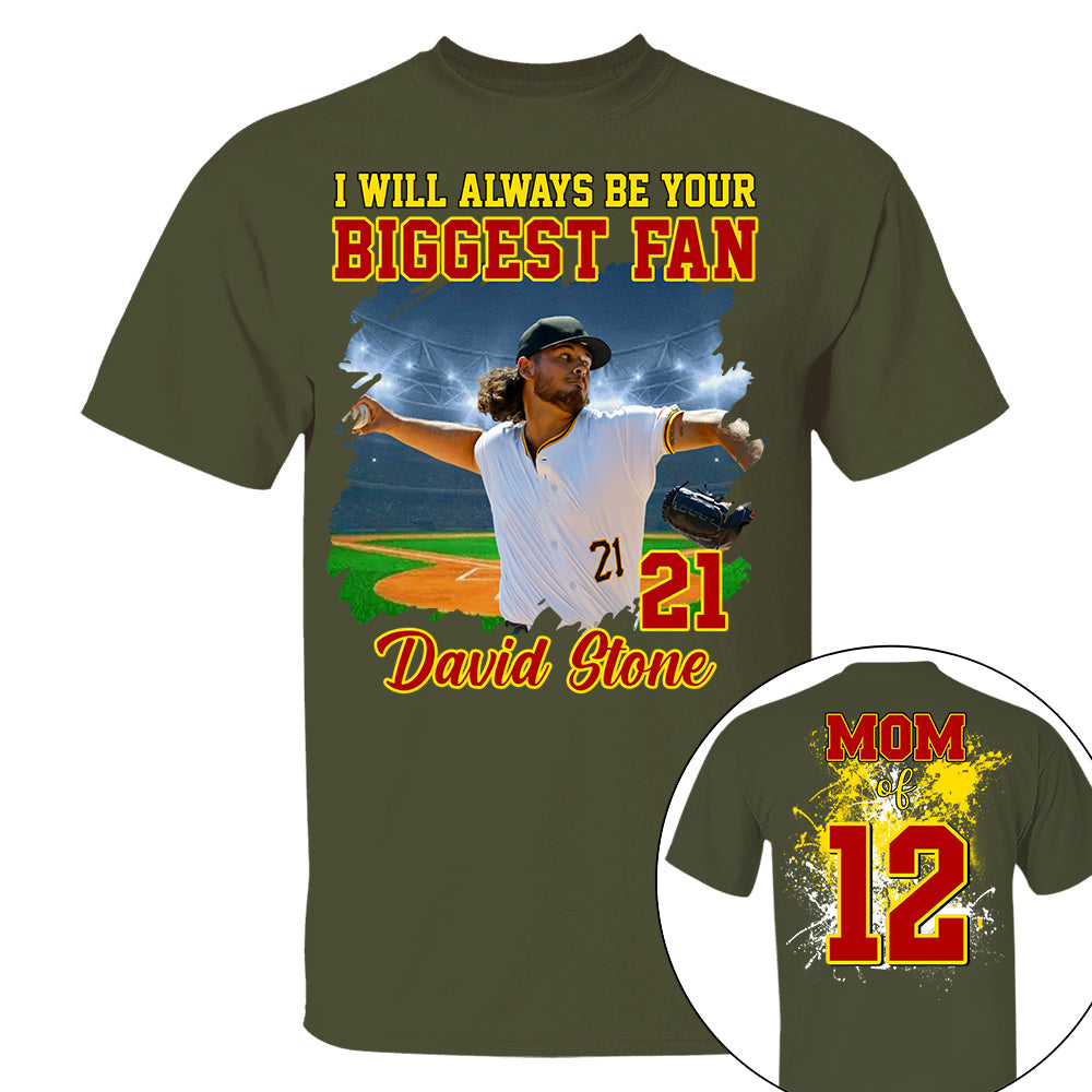 Custom Photo Baseball Player I Will Always Be Your Biggest Fan Personalized Softball Shirt Gift Baseball Mom Baseball Dad GameDay