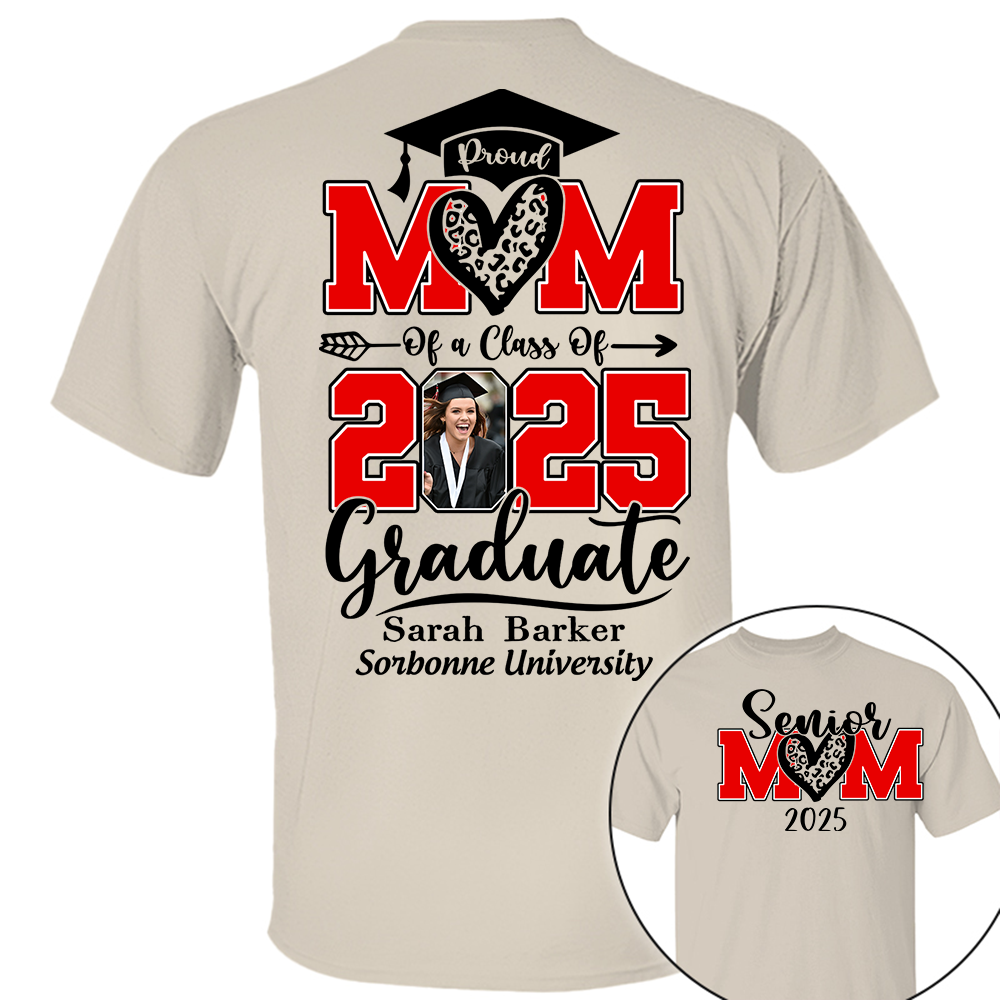 Personalized 2025 Graduation Shirts, Custom Photo For Mom