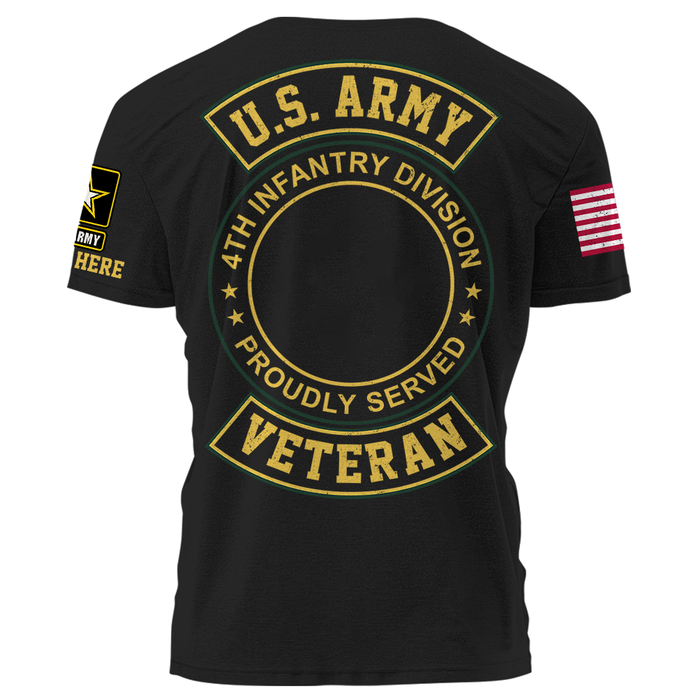 US Military Veteran Custom Branch Logo Division Personalized Shirt For Veteran K1702