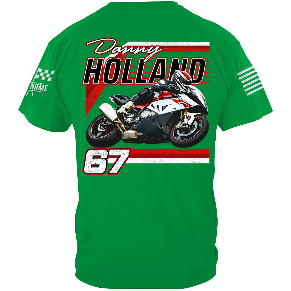Personalized Motorcycle Racing Shirt, Custom Photo & Name T-shirt A2110