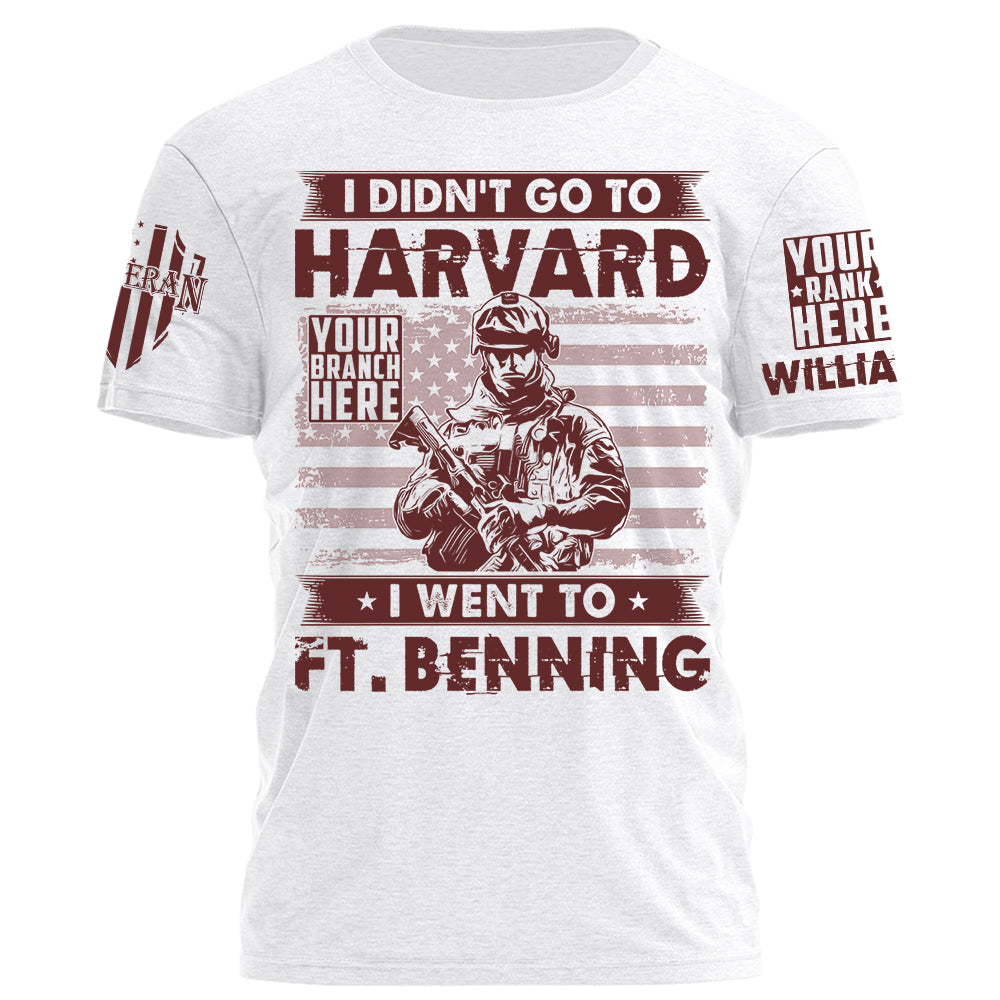 I Didn't Go To Harvard I Went To Military Base Personalized Grunge Style Shirt For Veteran H2511