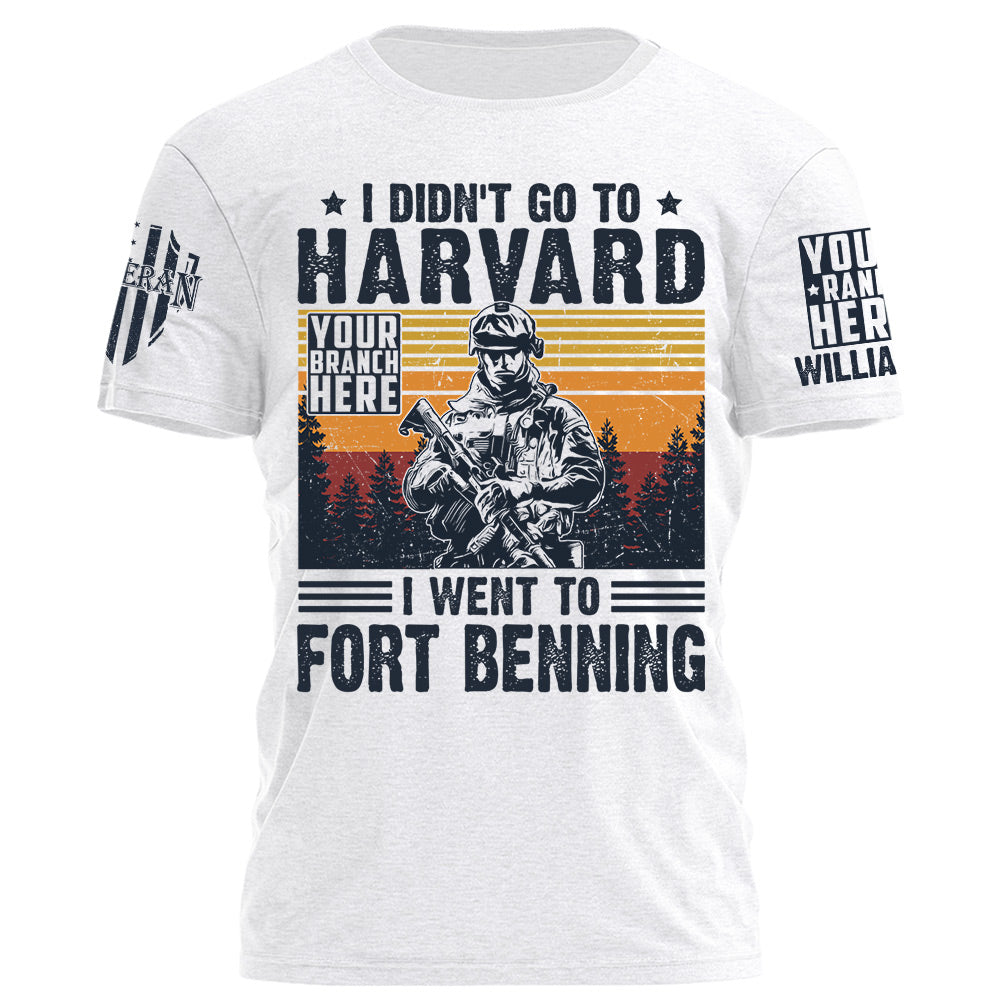 Grunt Style I Didn't Go To Harvard I Went to Military Base Vintage Personalized Shirt For US Military Veteran H2511
