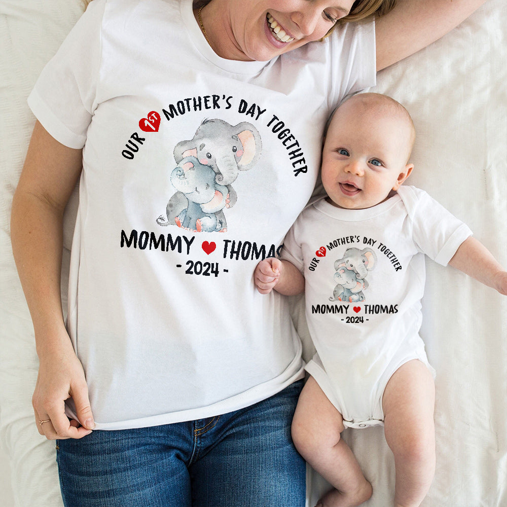 Our 1st Mother's Day Shirt, Custom Name Onesie, Our First Mothers Day, Gift For Mom - M2204
