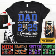 Personalized Graduation Shirts Class of 2025 for Proud Dad in Graduation of Son, Daughter, Gift for Dad