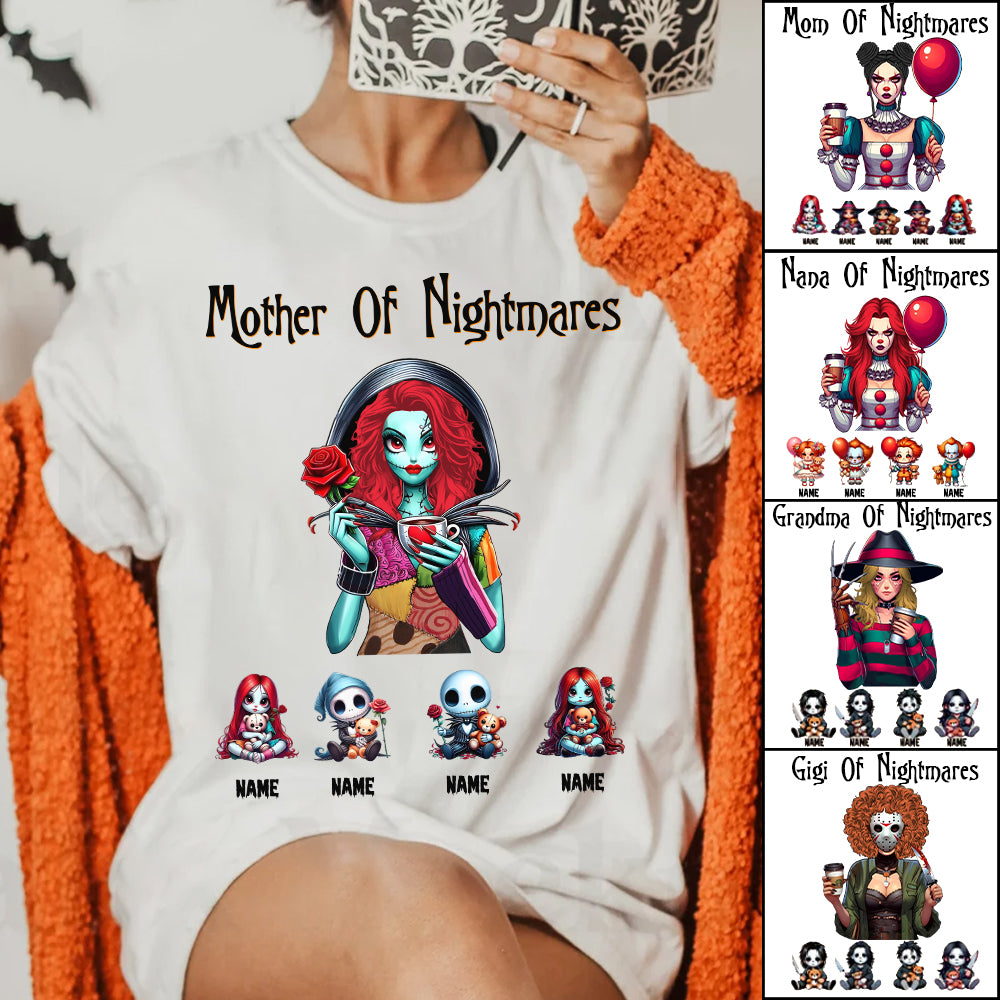 Personalized Mother Of Nightmares Shirt, Halloween Mom Shirt, Custom Halloween Shirt For Mom Grandma
