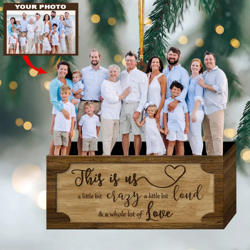 Personalized Photo Mica Ornament - Gift For Family - This Is My Family