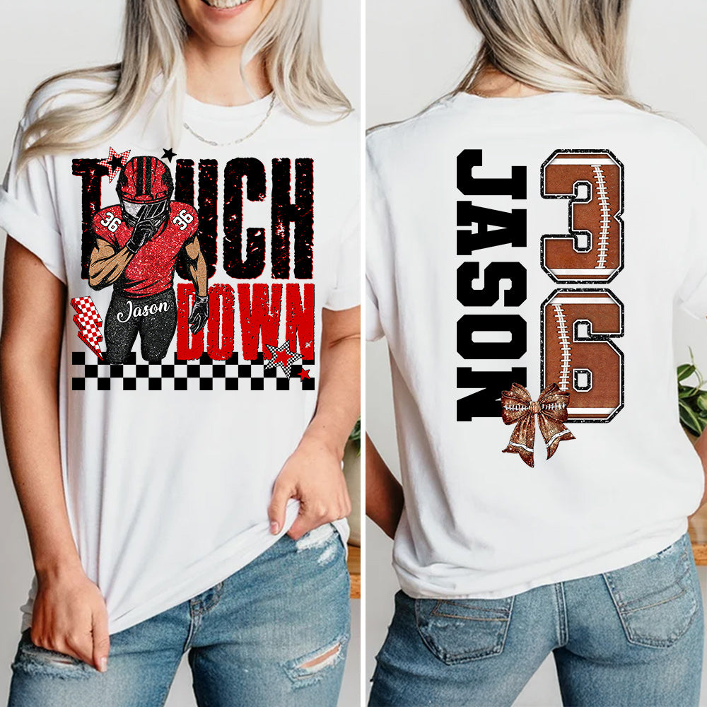 Personalized Touchdown - Football Mom Tshirt Custom Gift For Football Family L0411