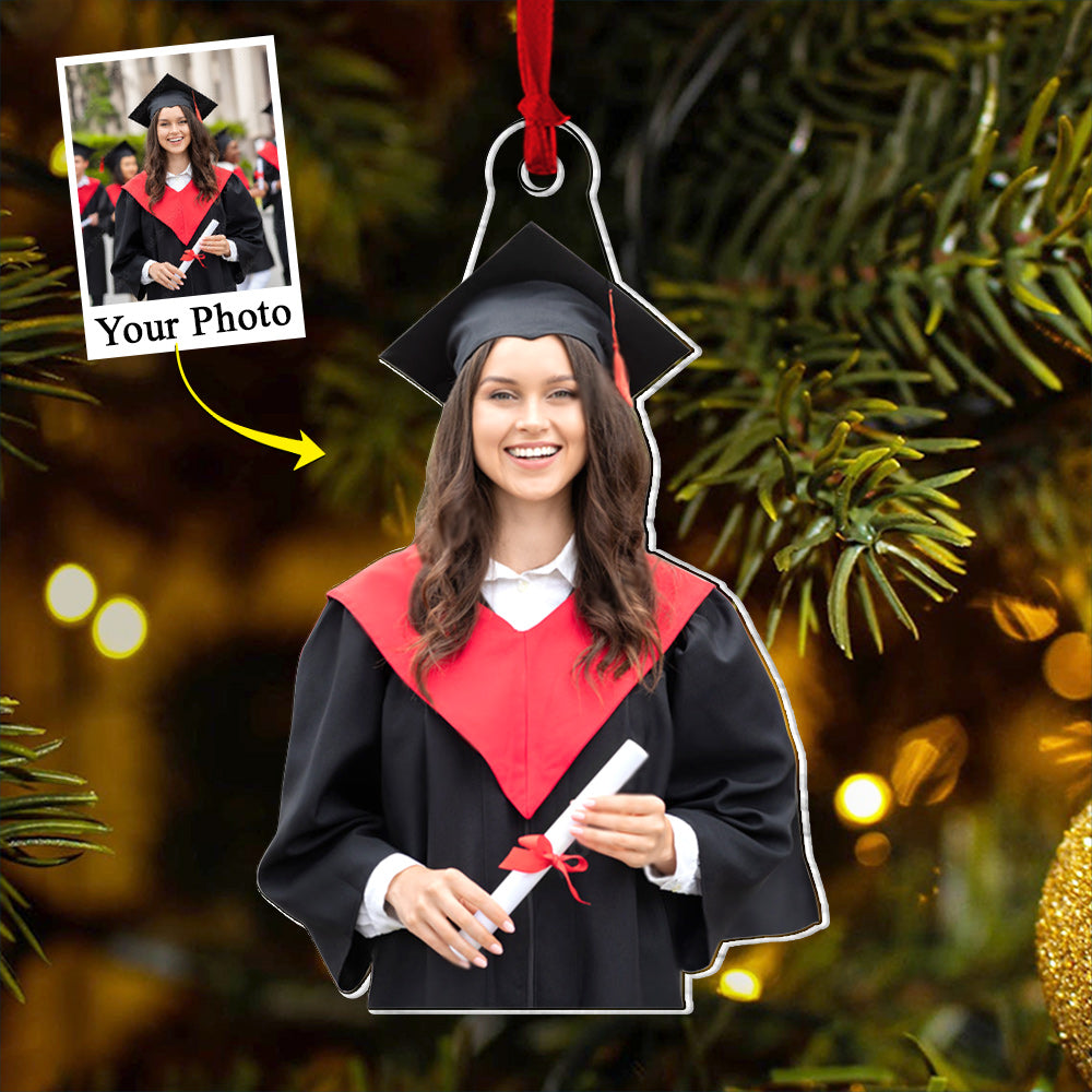 Graduation Ornament Gift For Family Member - Personalized Acrylic Photo Ornament