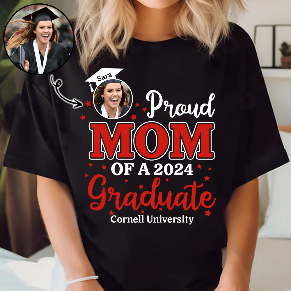 Proud Mom Custom Photo Graduation Shirts For Family - NH0299
