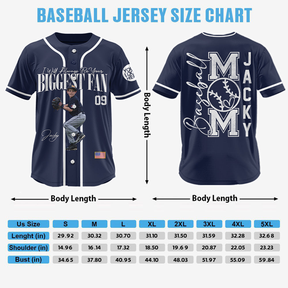 Personalized Baseball Mom Jersey – I'll Always Be Your Biggest Fan - Baseball Jersey For Baseball Mom, Dad, Family T1807