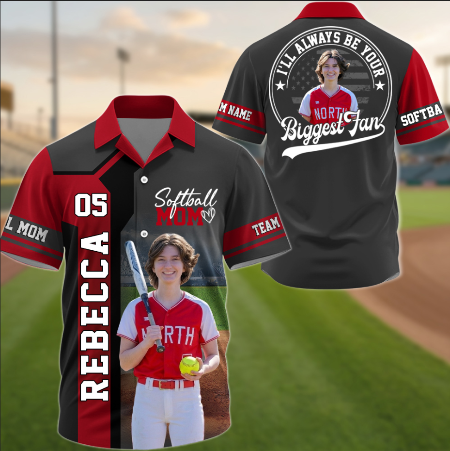 Softball Mom - Custom Gifts Personalized Shirt Baseball Family NA04
