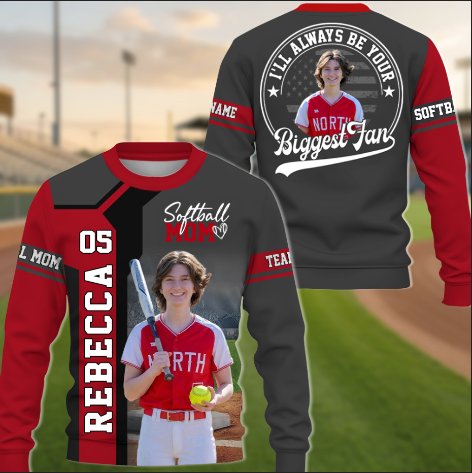 Softball Mom - Custom Gifts Personalized Shirt Baseball Family NA04
